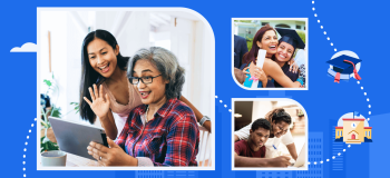 Three images of students alongside their parents, showing examples of how to involve your parents in your study abroad journey.