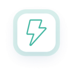 A green lightning bolt on a white background