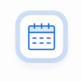 A simple calendar in shades of blue