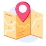 An illustration of a yellow map.